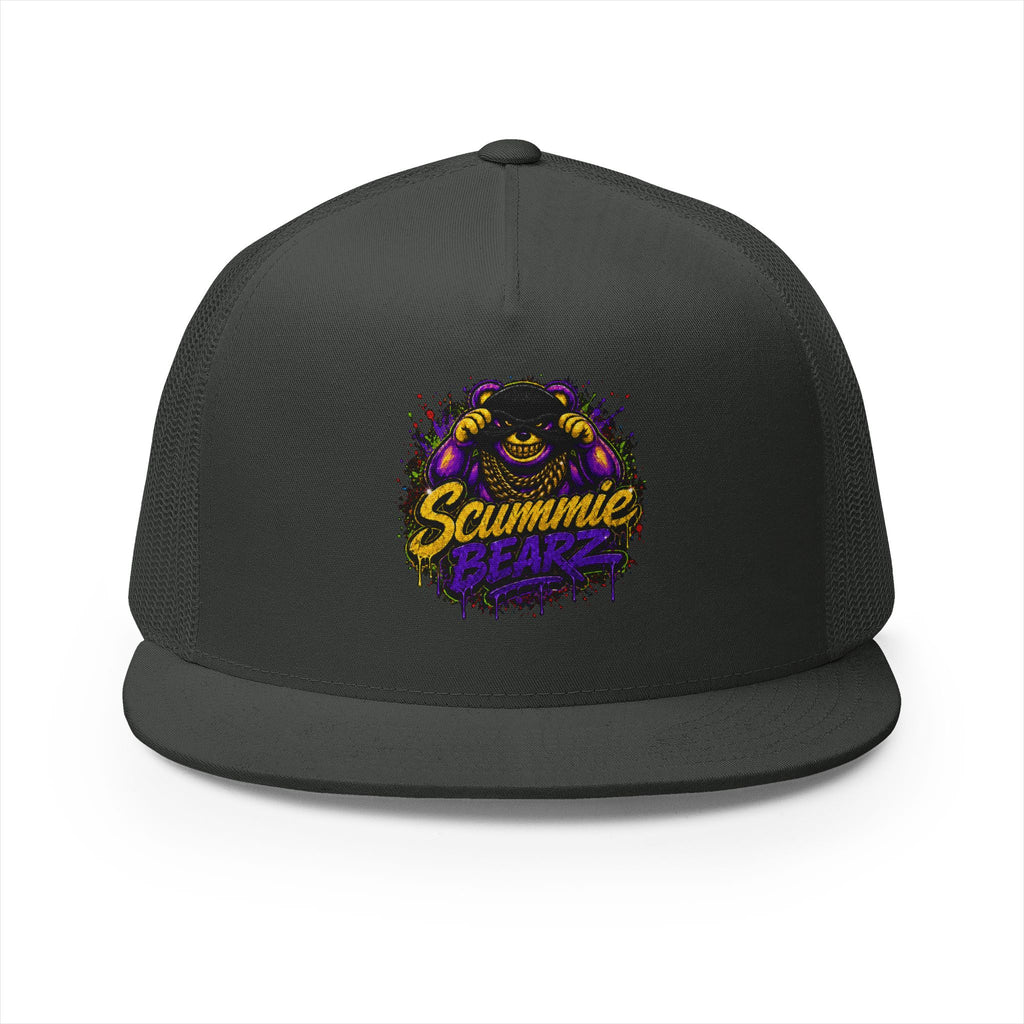 5 Panel Trucker Cap-GOLD/PURPLE MASK LOGO-SCUMMIEBEARZ™