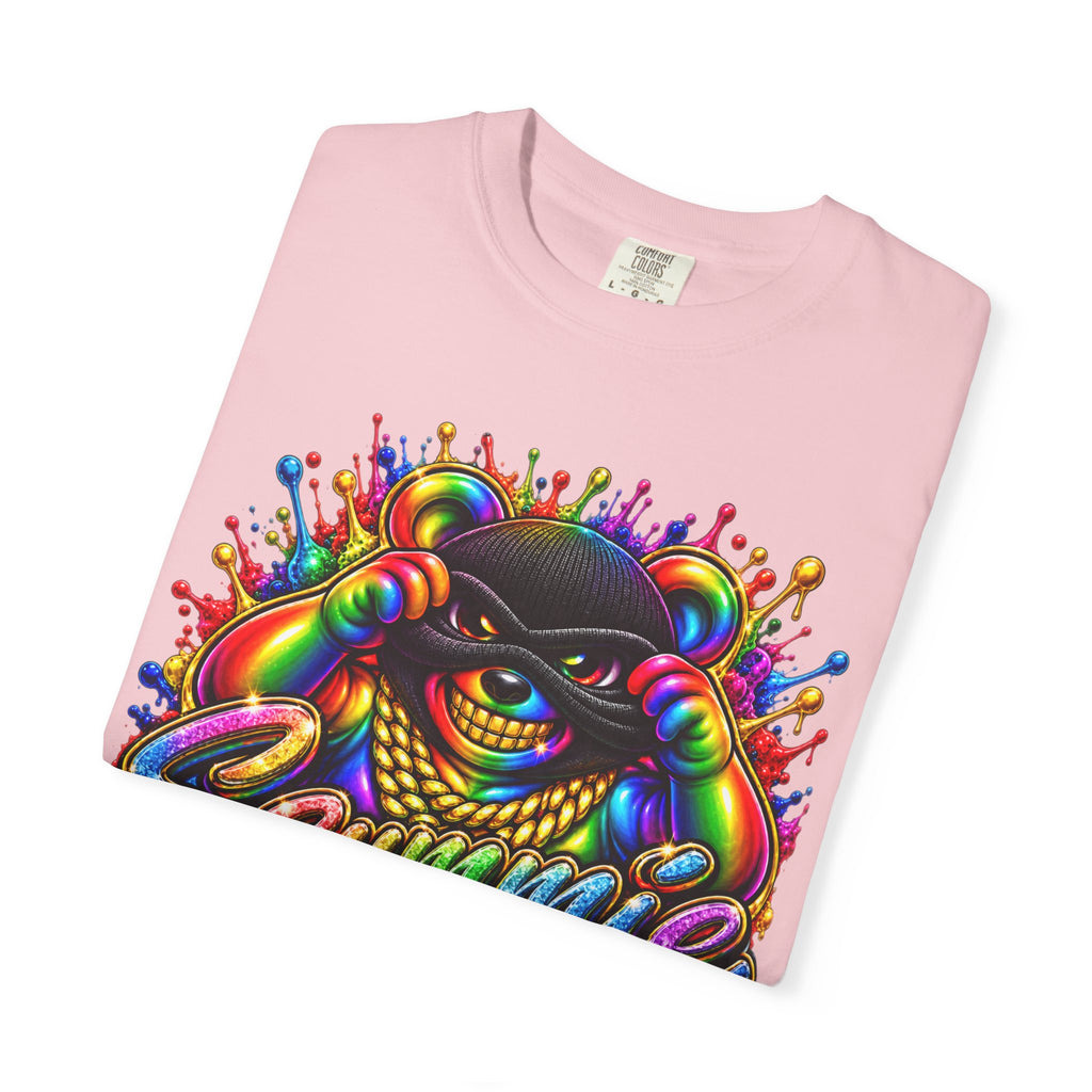 Unisex Garment-Dyed T-shirt-RAINBOW MASK LOGO GLOCK SB CROWN LOGO-SCUMMIEBEARZ™