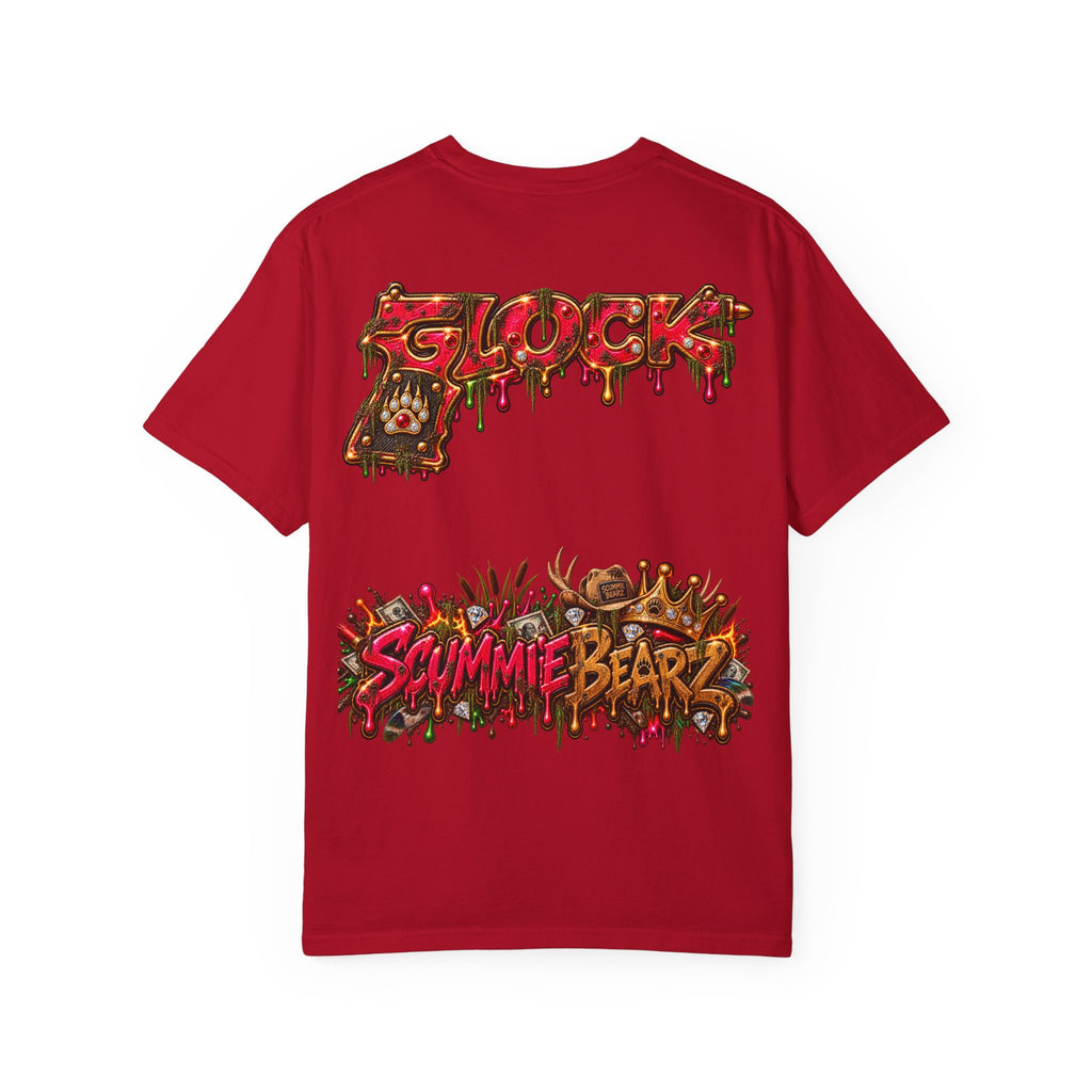 Unisex Garment-Dyed T-shirt-HILLBILLY cROWN MASK/GLOCK LOGO-SCUMMIEBEARZ™️