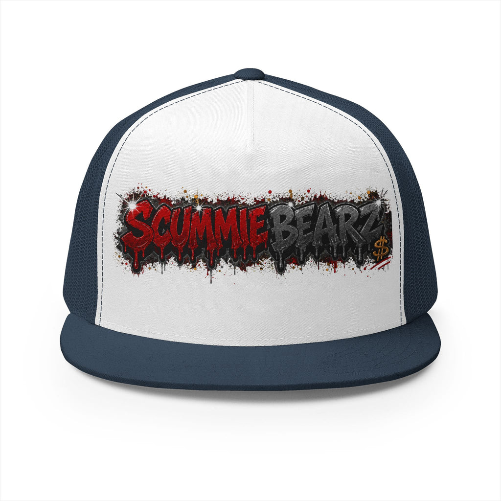 5 Panel Trucker Cap-RED/CHARCOAL SCUMMIEBEARZ LOGO-SCUMMIEBEARZ™