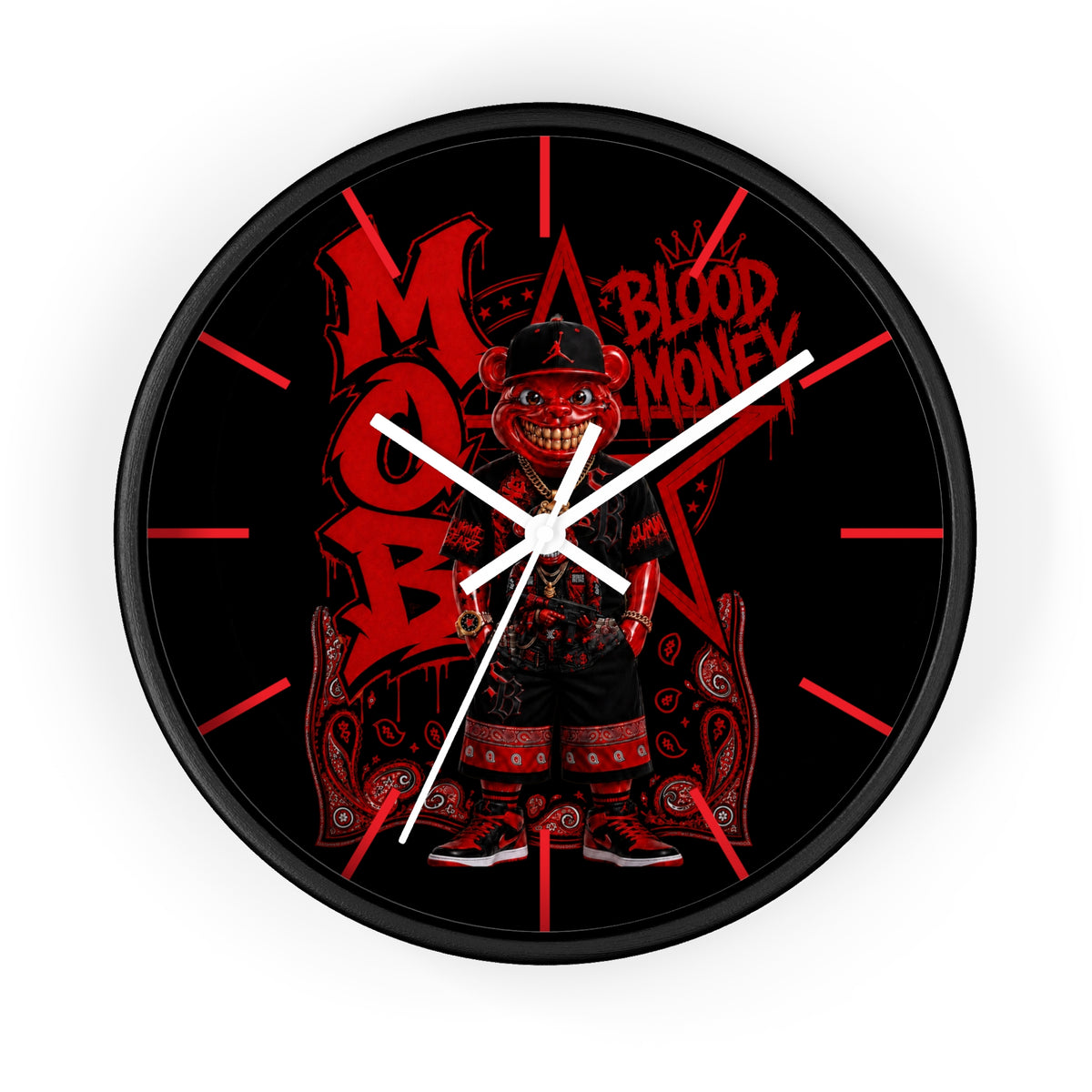 Wall Clock-Red Blood Money Mob-SCUMMIEBEARZ™️