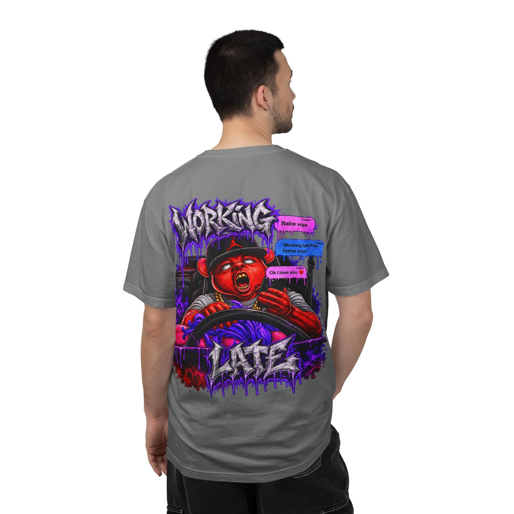 Unisex Garment-Dyed T-shirt-WORKING LATE-SCUMMIEBEARZ™️