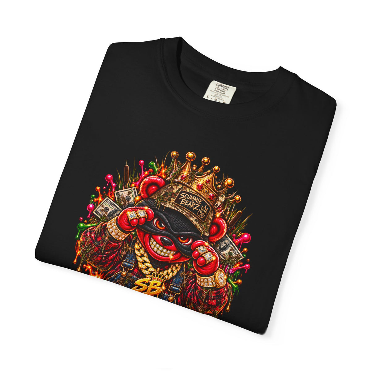 Unisex Garment-Dyed T-shirt--HILLBILLY WORLD TOUR/CROWN SB LOGO-SCUMMIEBEARZ™️