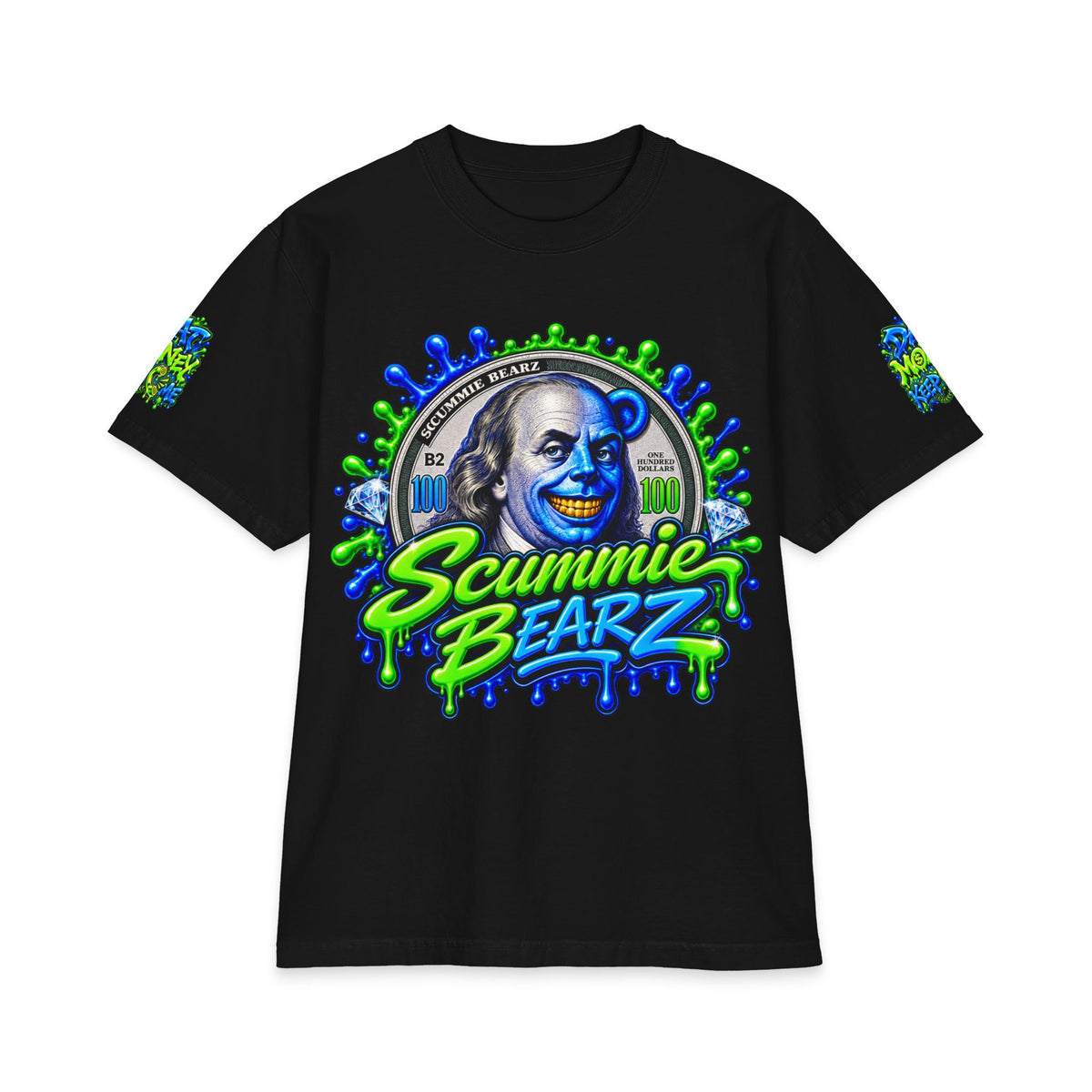 No Days Off Green Remix | SCUMMIEBEARZ™ Shaka Wear Heavyweight Tee