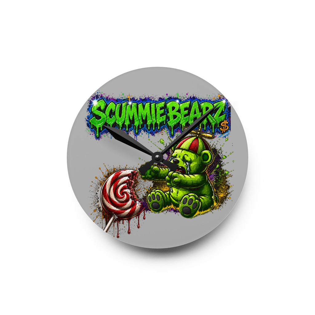 Acrylic Wall Clock-Stealing Candy From A Baby Neon Green
