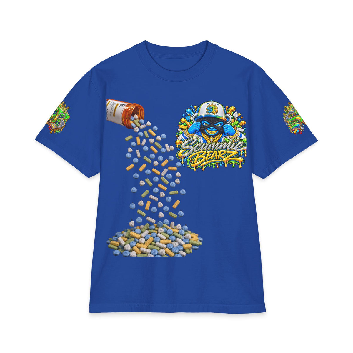 Unisex Max Heavyweight Short Sleeve-GET YOUR MIND RIGHT GREEN/BLUE REMIX-SCUMMIEBEARZ™️