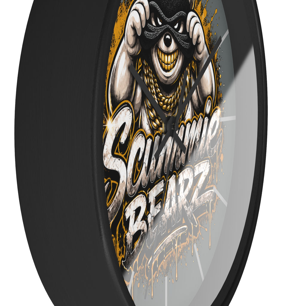 Wall Clock-Gold and Silver Logo-SCUMMIEBEARZ™