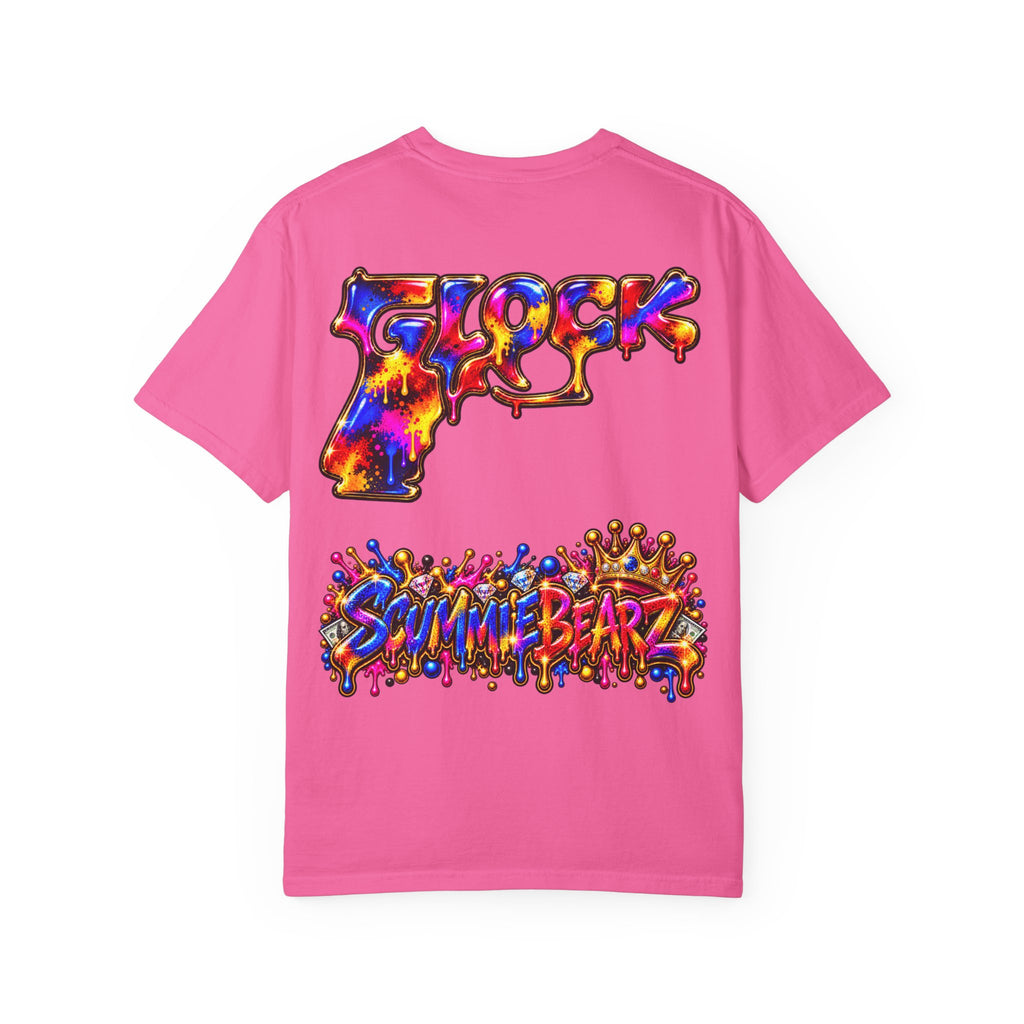 Unisex Garment-Dyed T-shirt-MULTI COLOR CROWN MASK LOGO GLOCK -SCUMMIEBEARZ™