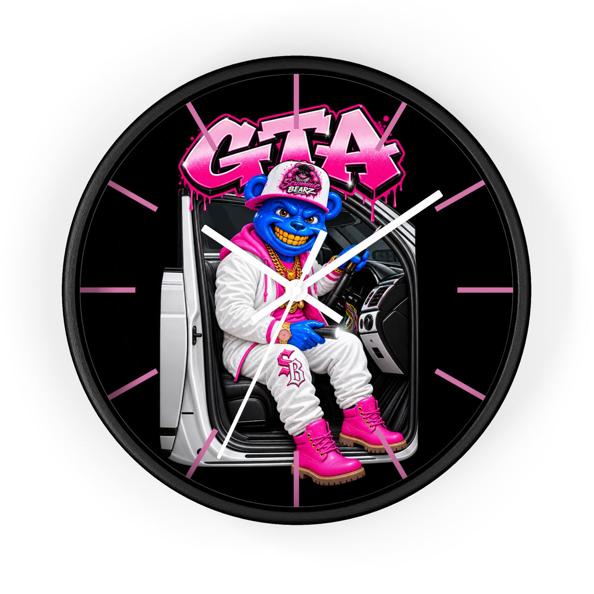 Wall Clock-PINK GTA-SCUMMIEBEARZ™️