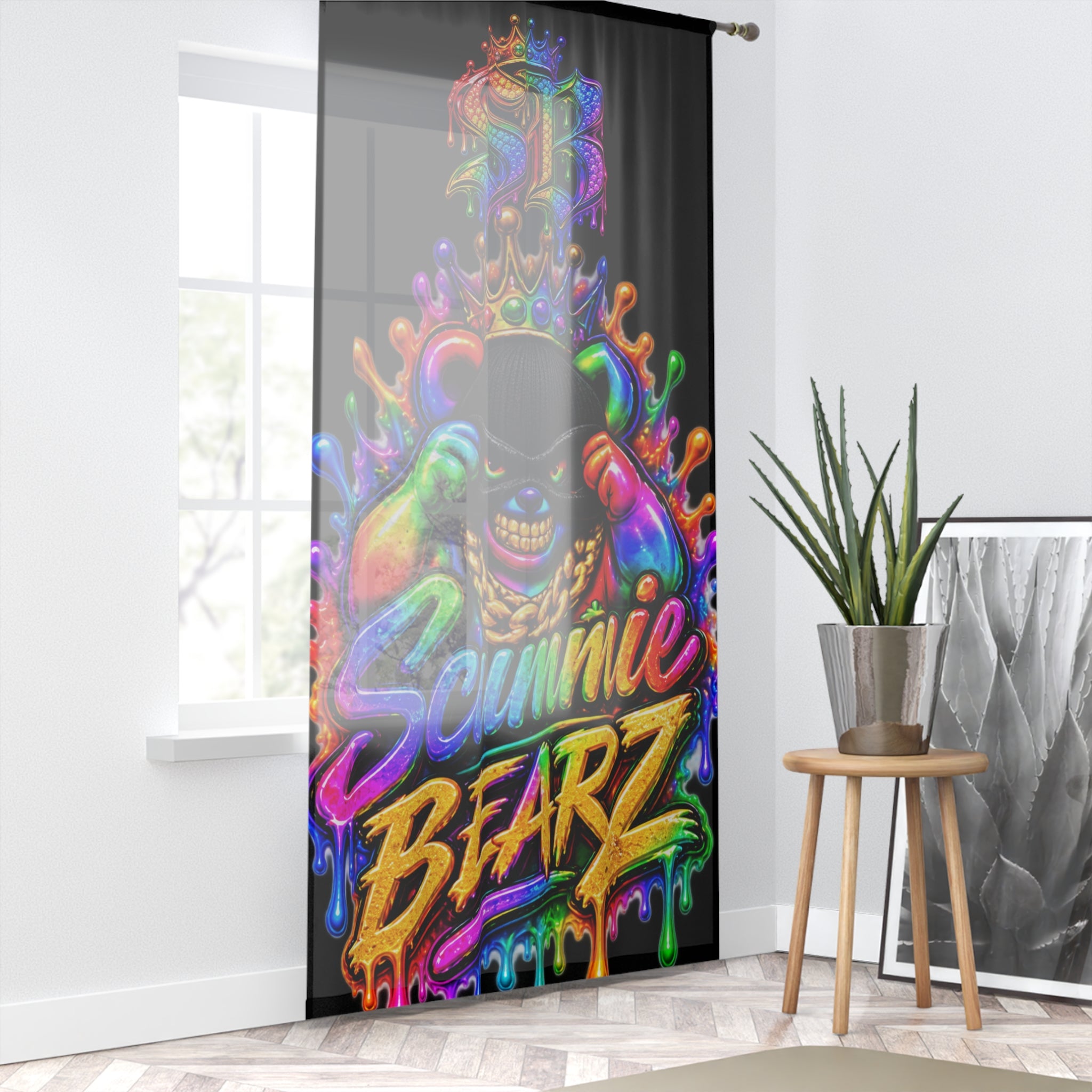 Window Curtain-Neon Rainbow Logo-SCUMMIEBEARZ™