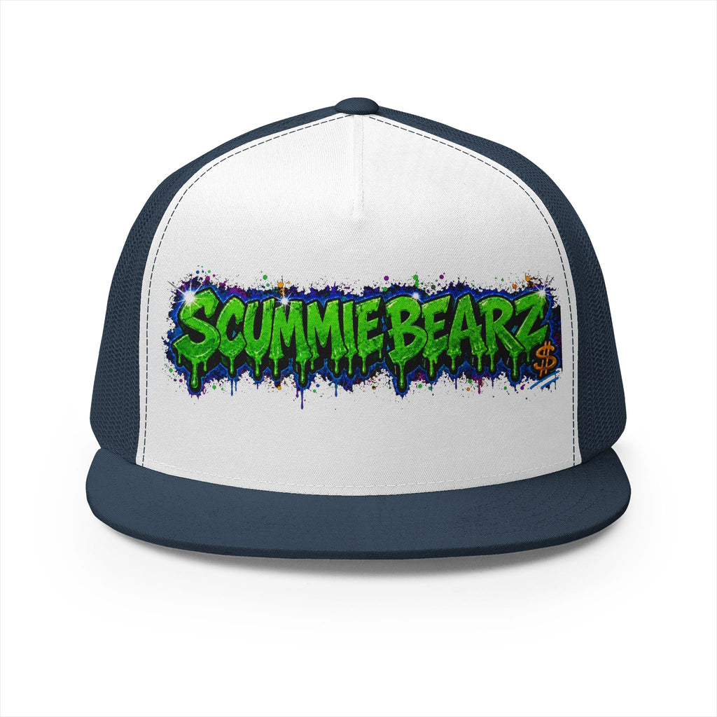 5 Panel Trucker Cap-GREEN/BLUE SCUMMIEBEARZ LOGO-SCUMMIEBEARZ™