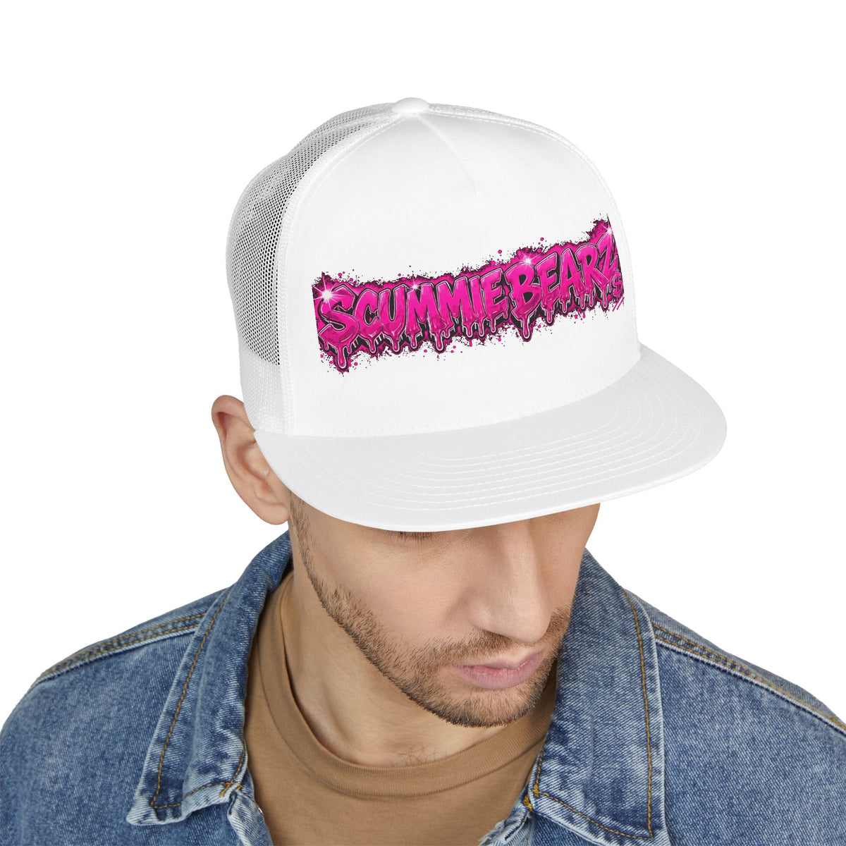 5 Panel Trucker Cap-PINK SCUMMIEBEARZ LOGO-SCUMMIEBEARZ™