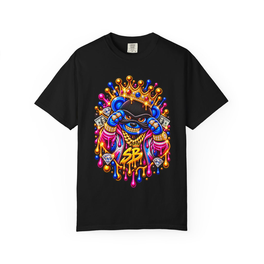 Unisex Garment-Dyed T-shirt-MULTI COLOR CROWN MASK LOGO GLOCK -SCUMMIEBEARZ™