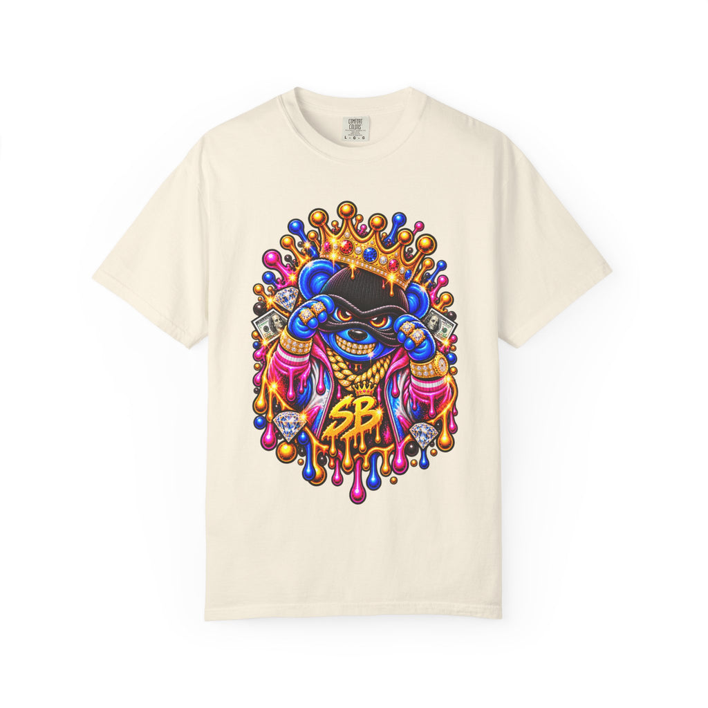 Unisex Garment-Dyed T-shirt-MULTI COLOR CROWN MASK LOGO GLOCK -SCUMMIEBEARZ™