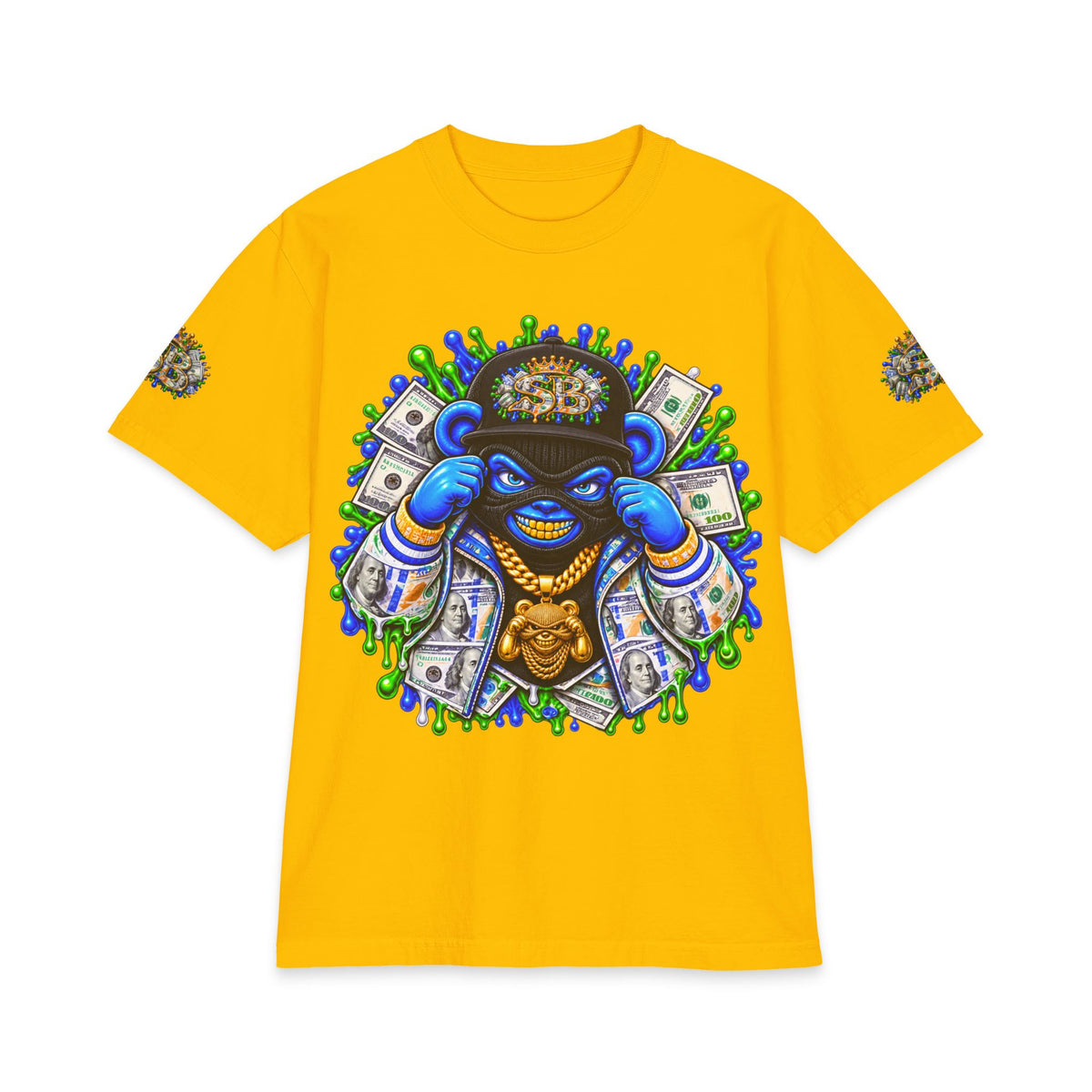 Money, Hungry Green Remix | SCUMMIEBEARZ™ Shaka Wear Heavyweight Tee