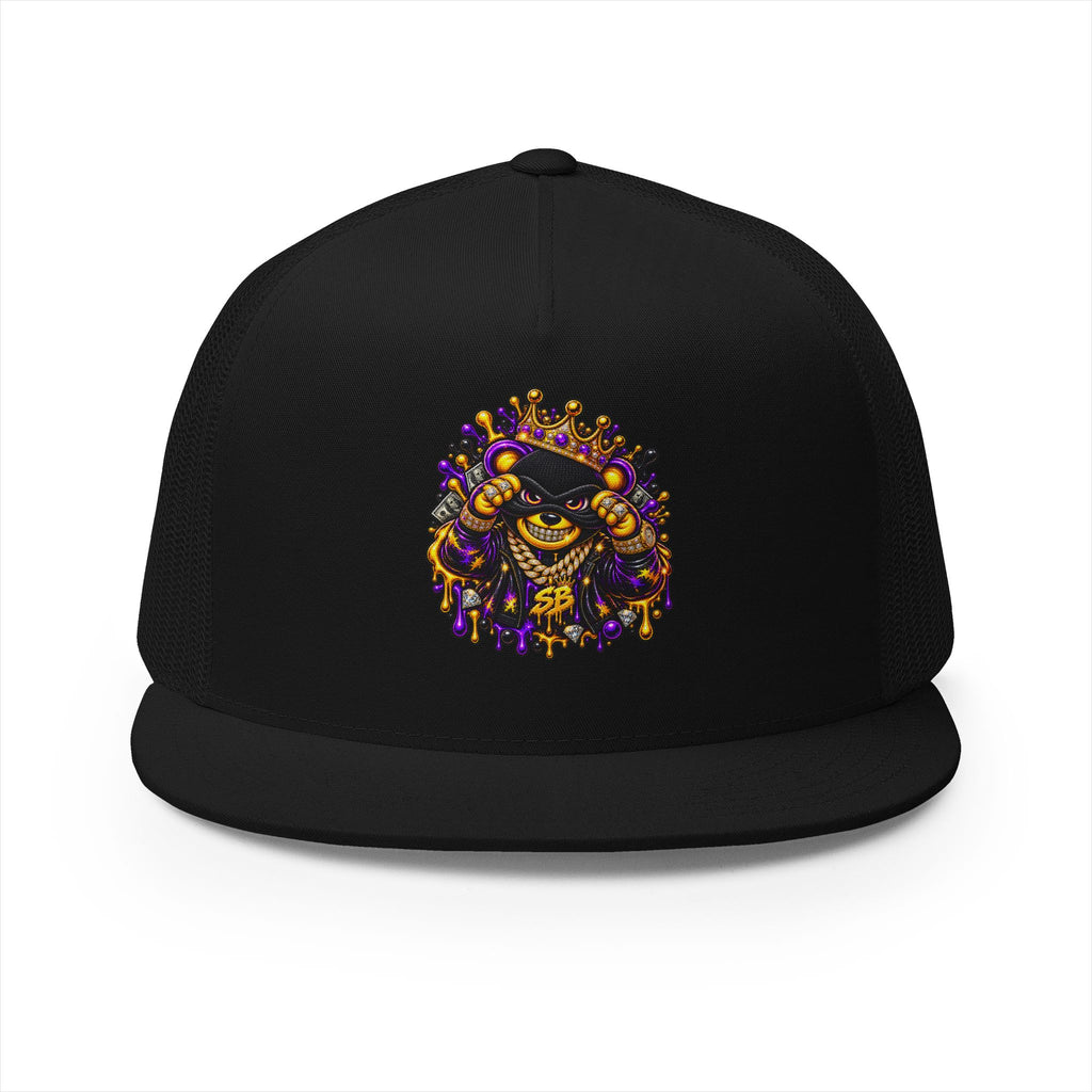 5 Panel Trucker Cap-PURPLE/GOLD SB MASK LOGO-SCUMMIEBEARZ™