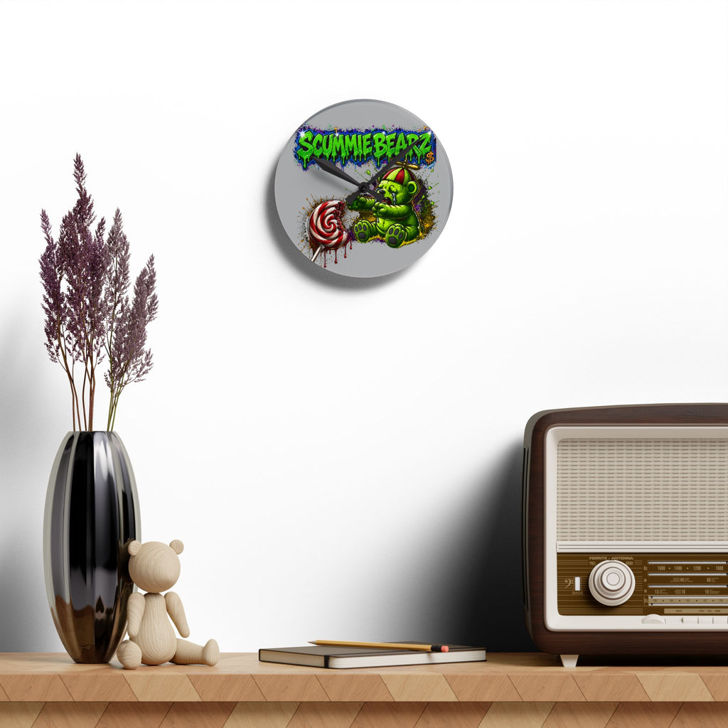 Acrylic Wall Clock-Stealing Candy From A Baby Neon Green