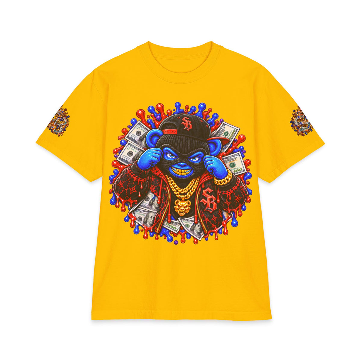 Get Served Red/Blue Remix | SCUMMIEBEARZ™ Shaka Wear Heavyweight Tee