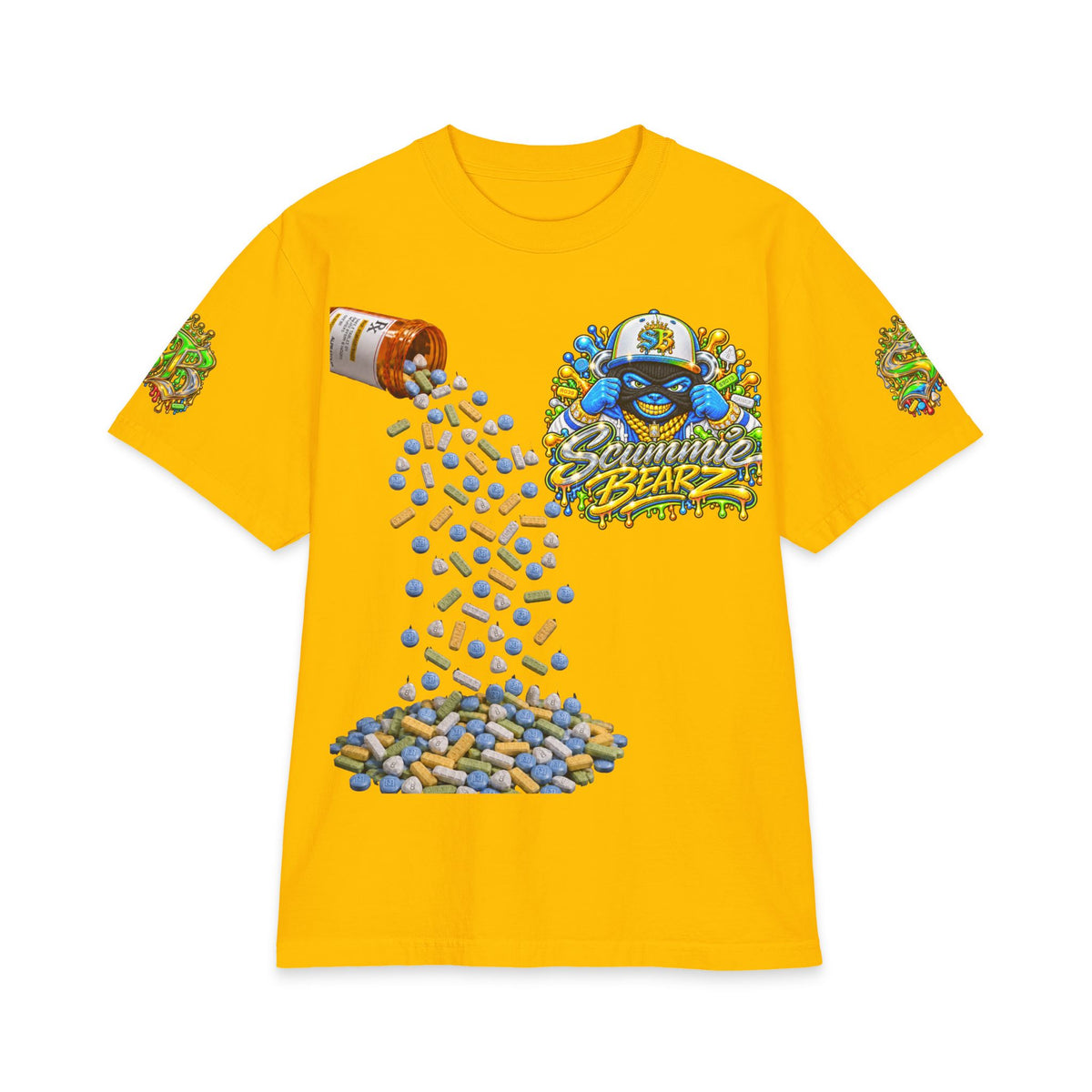 Unisex Max Heavyweight Short Sleeve-GET YOUR MIND RIGHT GREEN/BLUE REMIX-SCUMMIEBEARZ™️