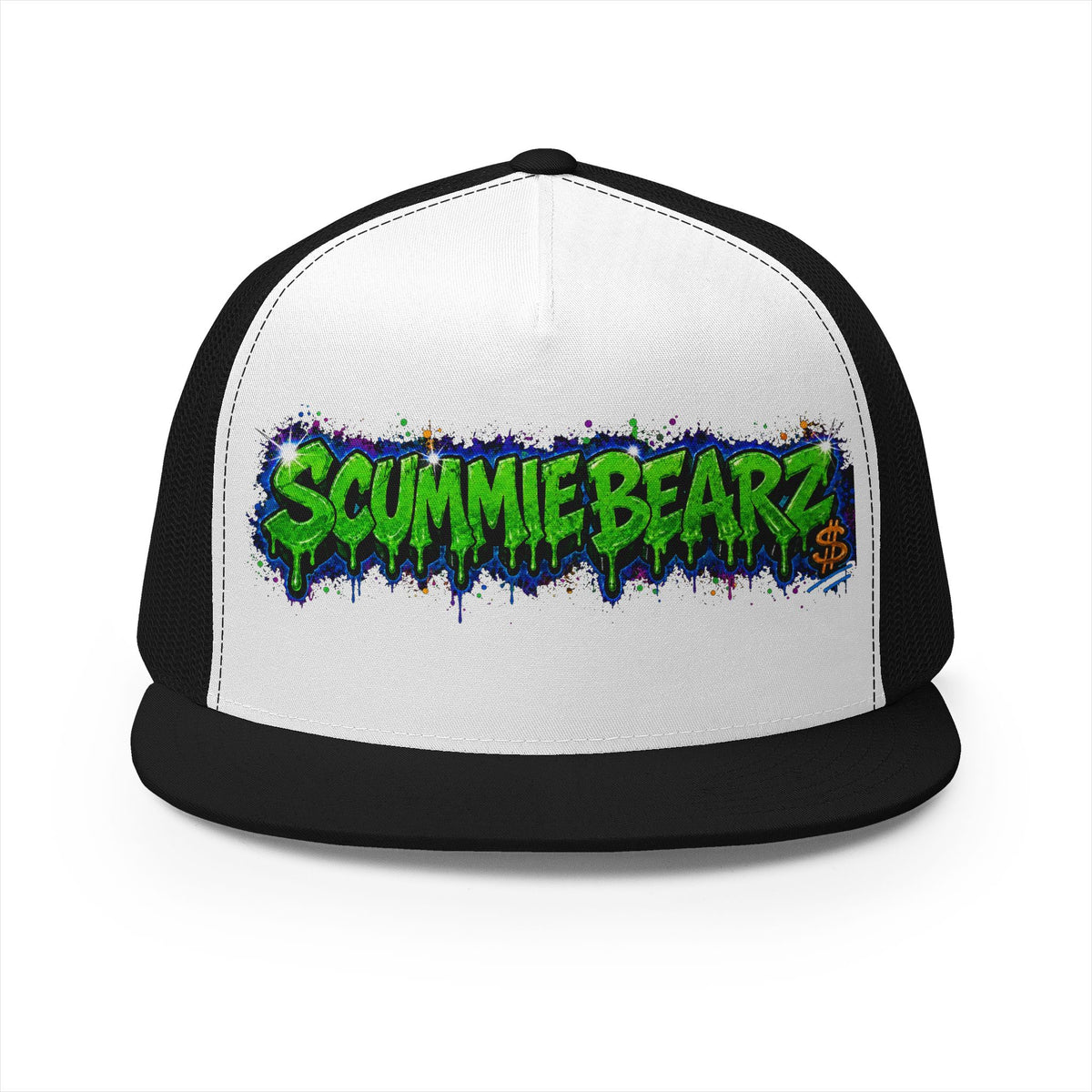 5 Panel Trucker Cap-GREEN/BLUE SCUMMIEBEARZ LOGO-SCUMMIEBEARZ™