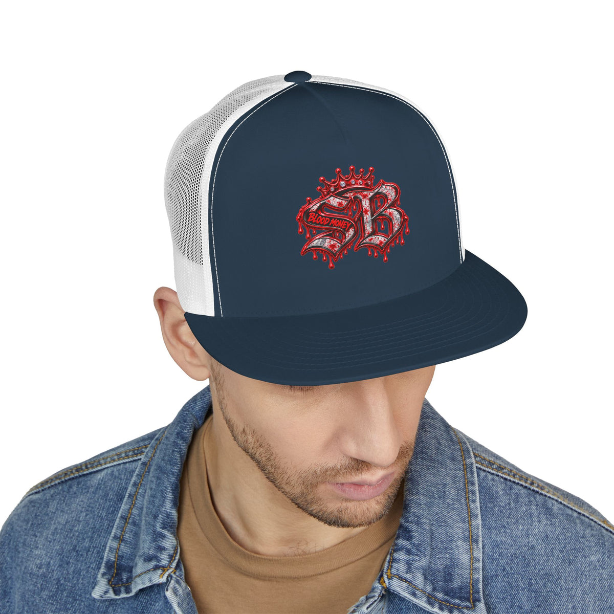 5 Panel Trucker Cap-RED/SILVER SB LOGO-SCUMMIEBEARZ™