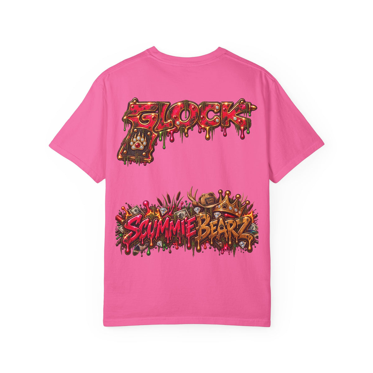 Unisex Garment-Dyed T-SHIRT-HILLBILLY GLOCK/SB CROWN LOGO-SCUMMIEBEARZ™