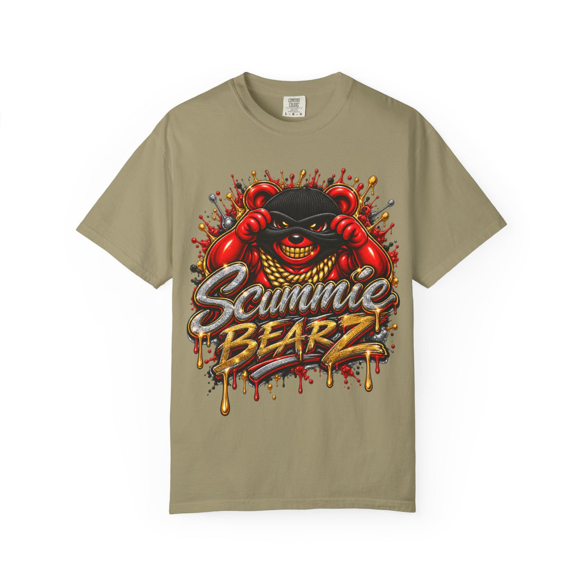 Unisex Garment-Dyed T-shirt-HELL LOST ANOTHER ONE/MASK LOGO-SCUMMIEBEARZ™
