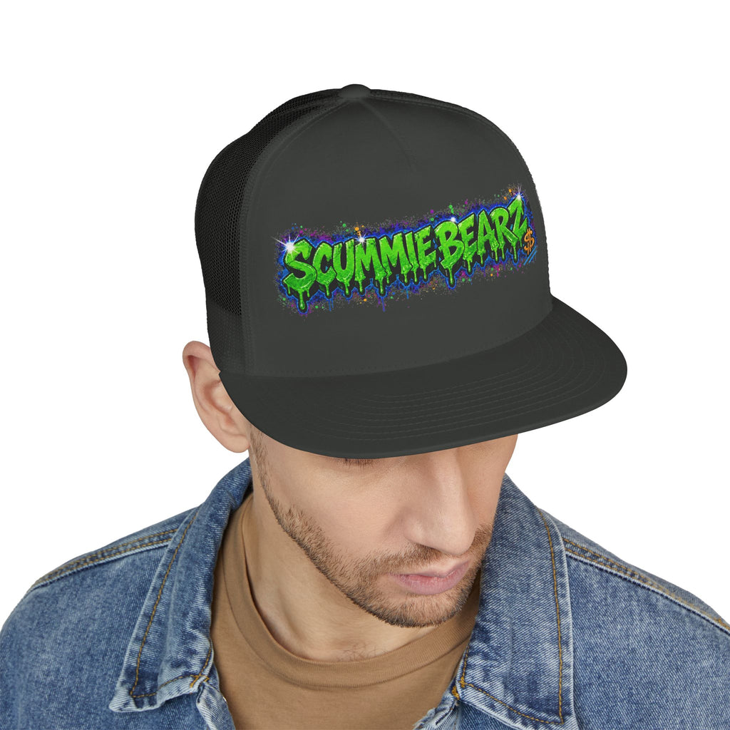 5 Panel Trucker Cap-GREEN/BLUE SCUMMIEBEARZ LOGO-SCUMMIEBEARZ™