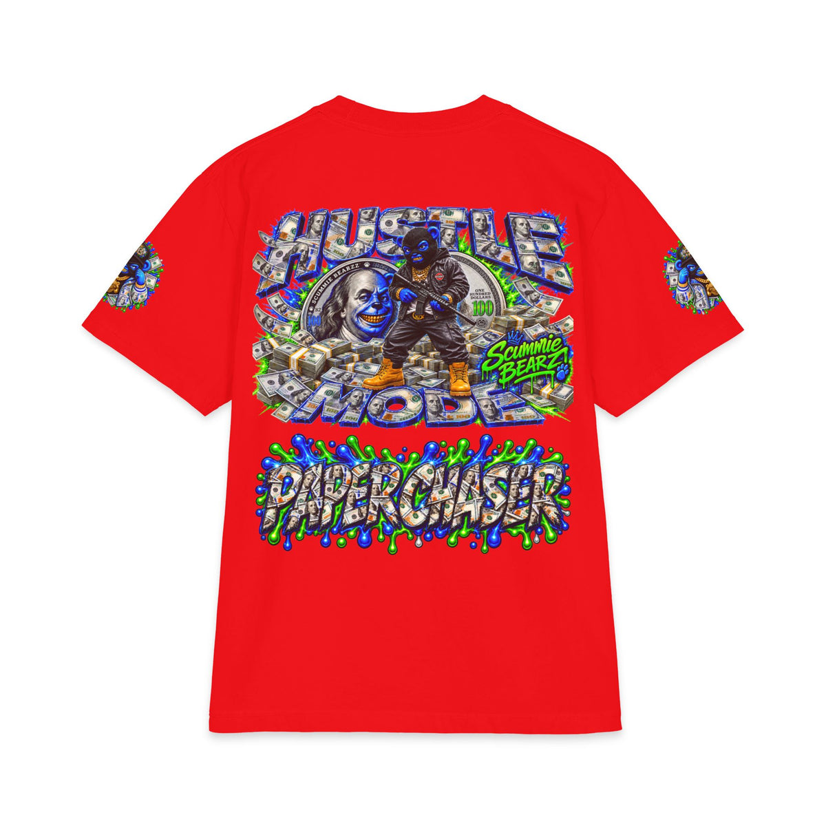 Hustle Mode, Green Remix | SCUMMIEBEARZ™ Shaka Wear Heavyweight Tee