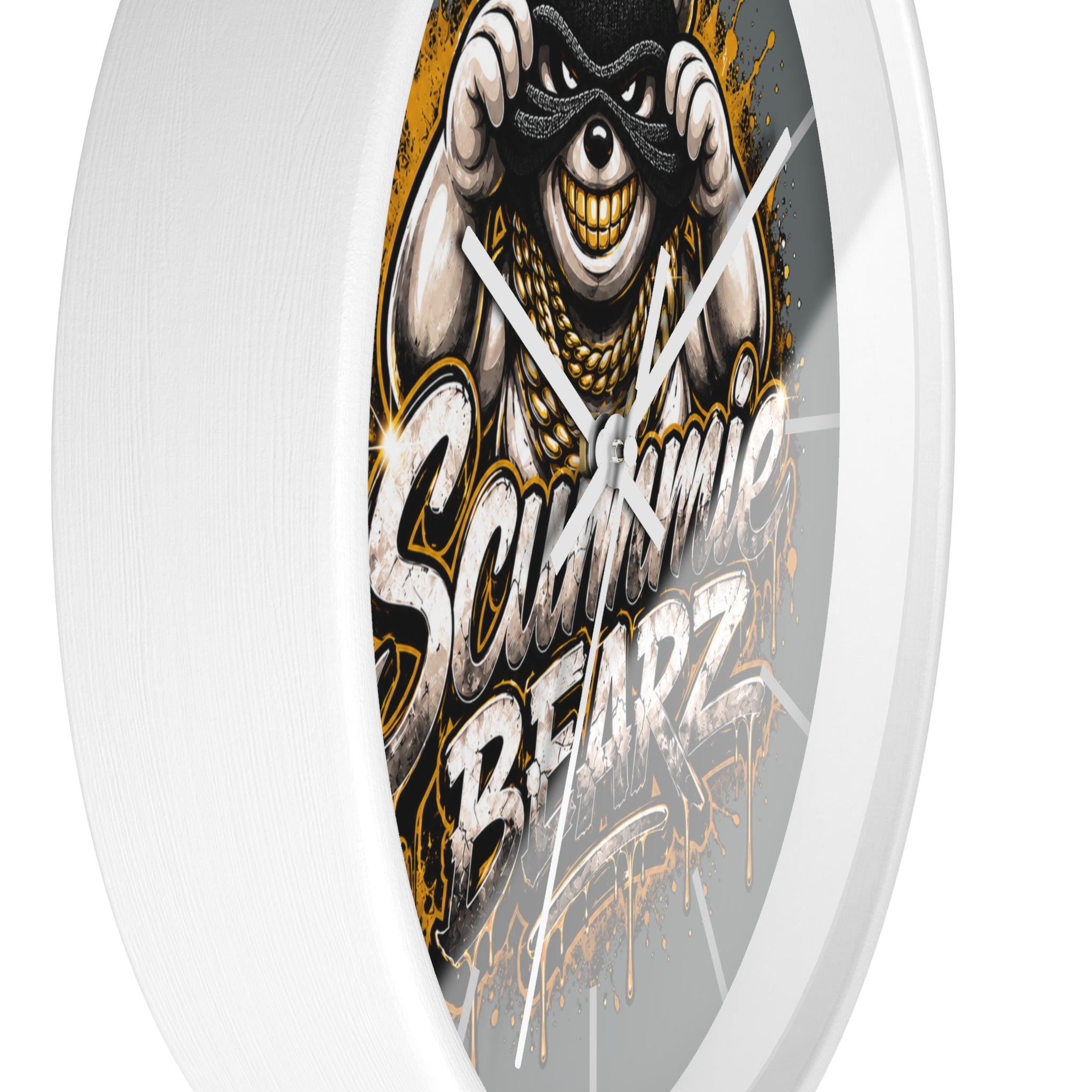 Wall Clock-Gold and Silver Logo-SCUMMIEBEARZ™