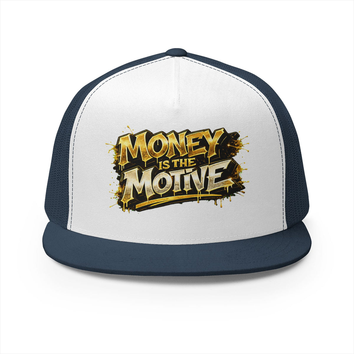 5 Panel Trucker Cap-GOLD MONEY IS THE MOTIVE-SCUMMIEBEARZ™