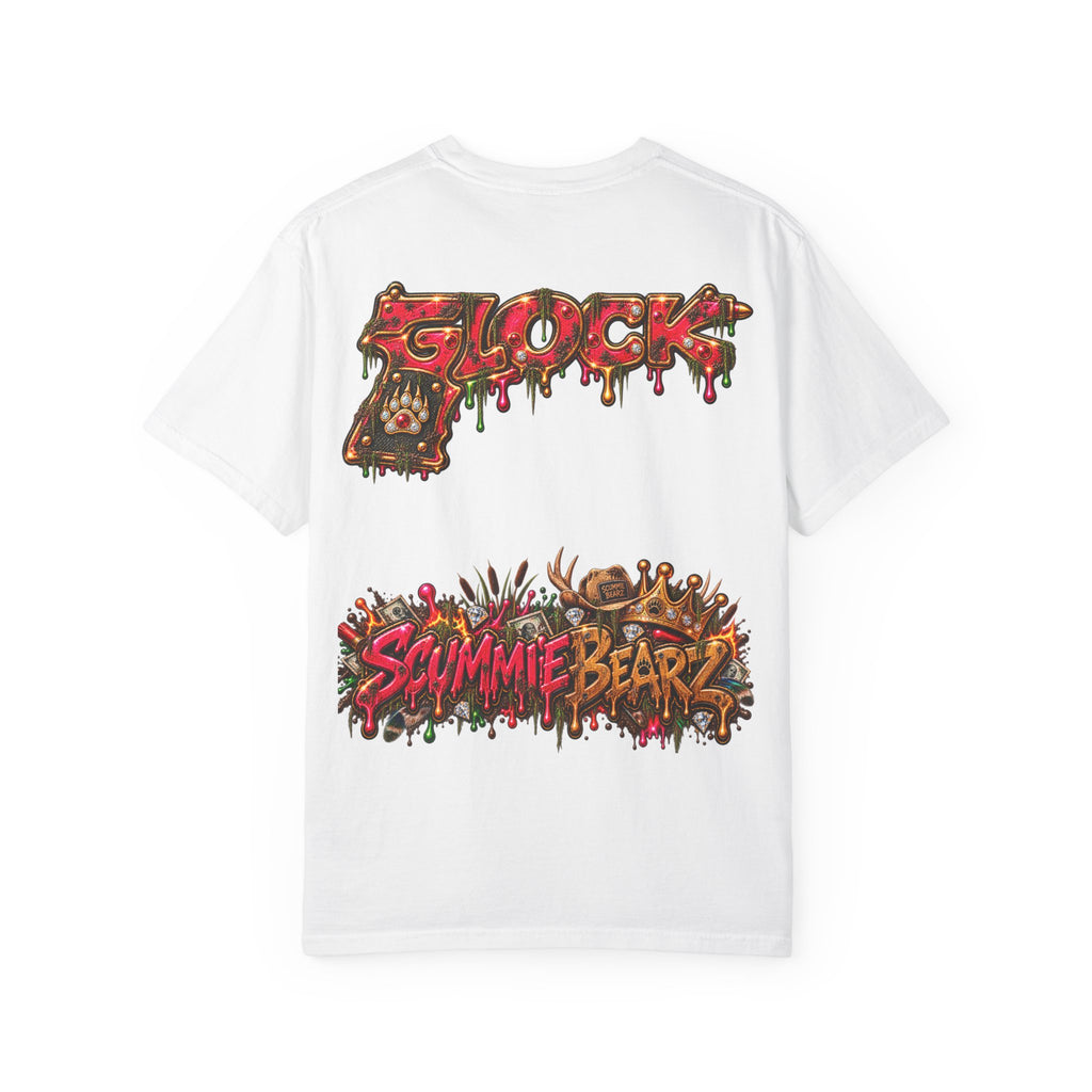 Unisex Garment-Dyed T-shirt-HILLBILLY cROWN MASK/GLOCK LOGO-SCUMMIEBEARZ™️