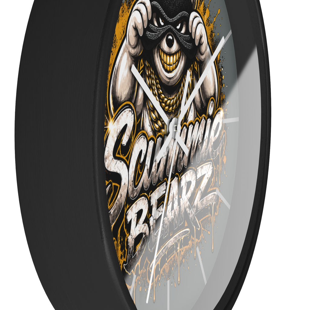 Wall Clock-Gold and Silver Logo-SCUMMIEBEARZ™