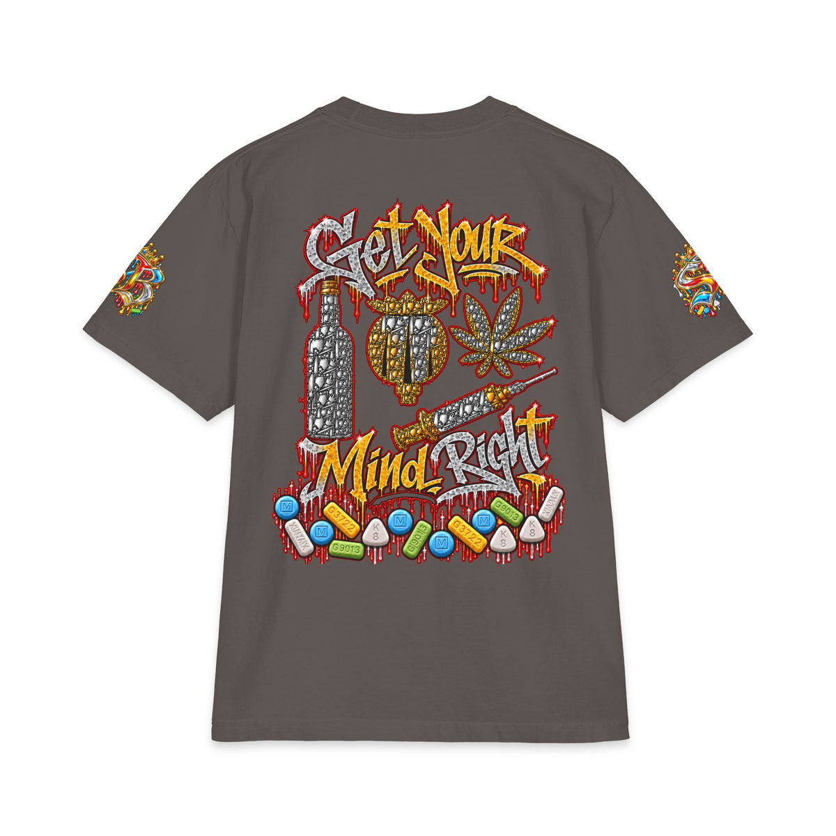 Unisex Max Heavyweight Short Sleeve-GET YOUR MIND RIGHT RED REMIX-SCUMMIEBEARZ™️