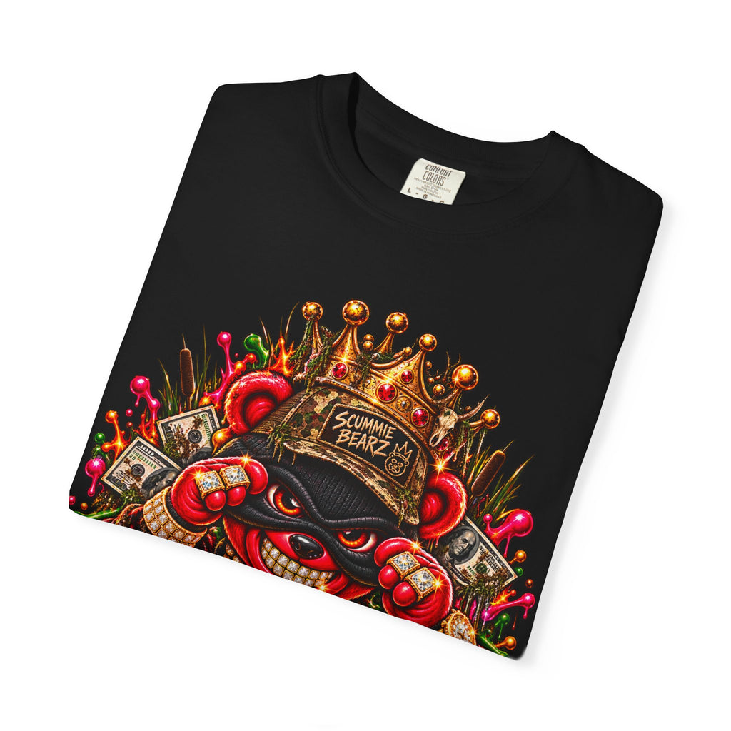 Unisex Garment-Dyed T-shirt-HILLBILLY cROWN MASK/GLOCK LOGO-SCUMMIEBEARZ™️
