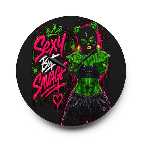 Acrylic Wall Clock-Sexy But Savage Green Remix