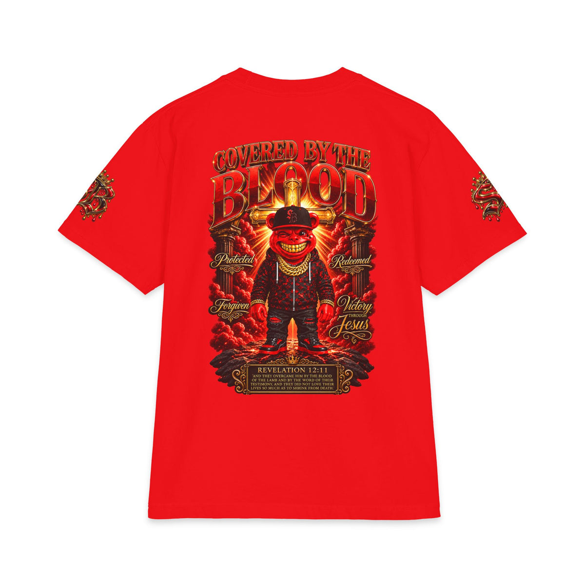 Covered by the Blood | SCUMMIEBEARZ™ Shaka Wear Heavyweight Tee