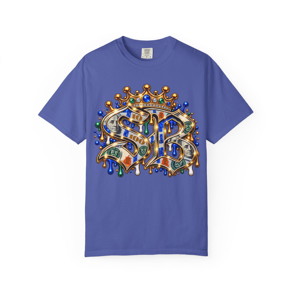 Unisex Garment-Dyed T-SHIRT-BLUE MONEY GLOCK/SB LOGO-SCUMMIEBEARZ™