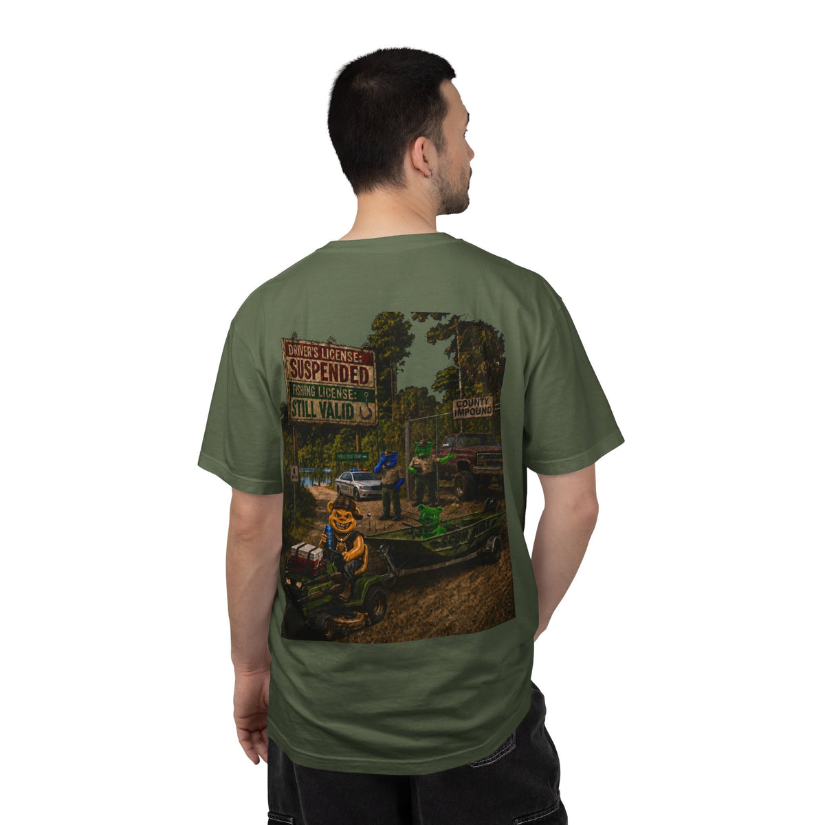 Unisex Garment-Dyed T-shirt- pond water mydaileys ininpound-SCUMMIEBEARZ™