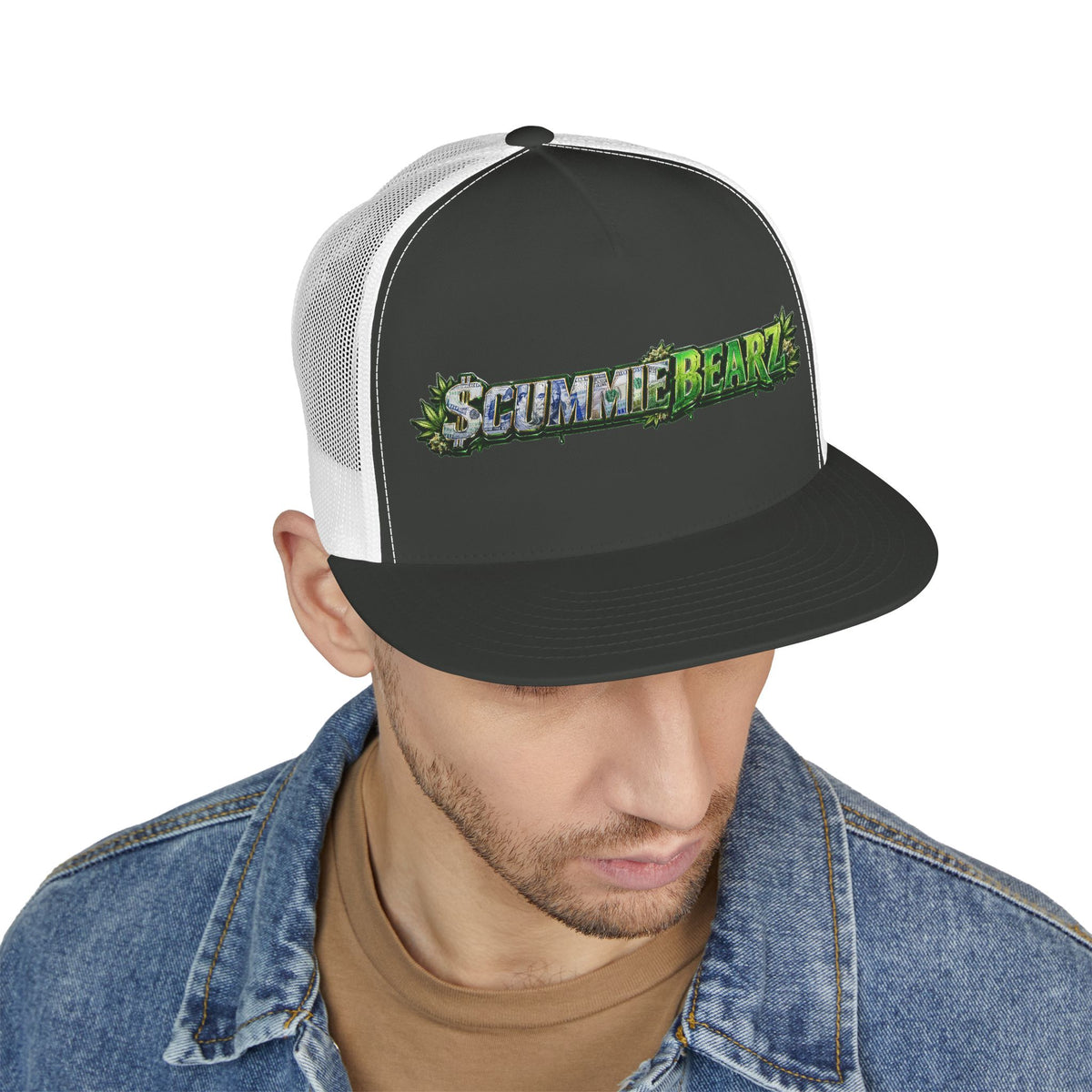 5 Panel Trucker Cap-WEED SCUMMIEBEARZ LOGO-SCUMMIEBEARZ™