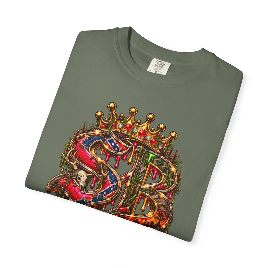 Unisex Garment-Dyed T-shirt-HILLYBILLY CROWN SB LOGO HILLBILLY -SCUMMIEBEARZ™