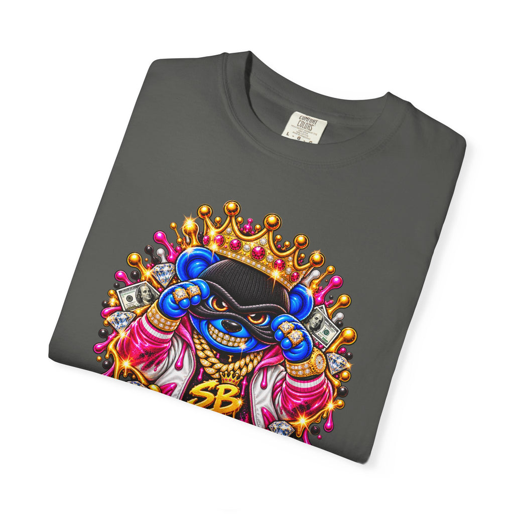 Unisex Garment-Dyed T-shirt-BLUE&PINK CROWN MASK LOGO CHOSEN BY GOD-SCUMMINGBEARZ™