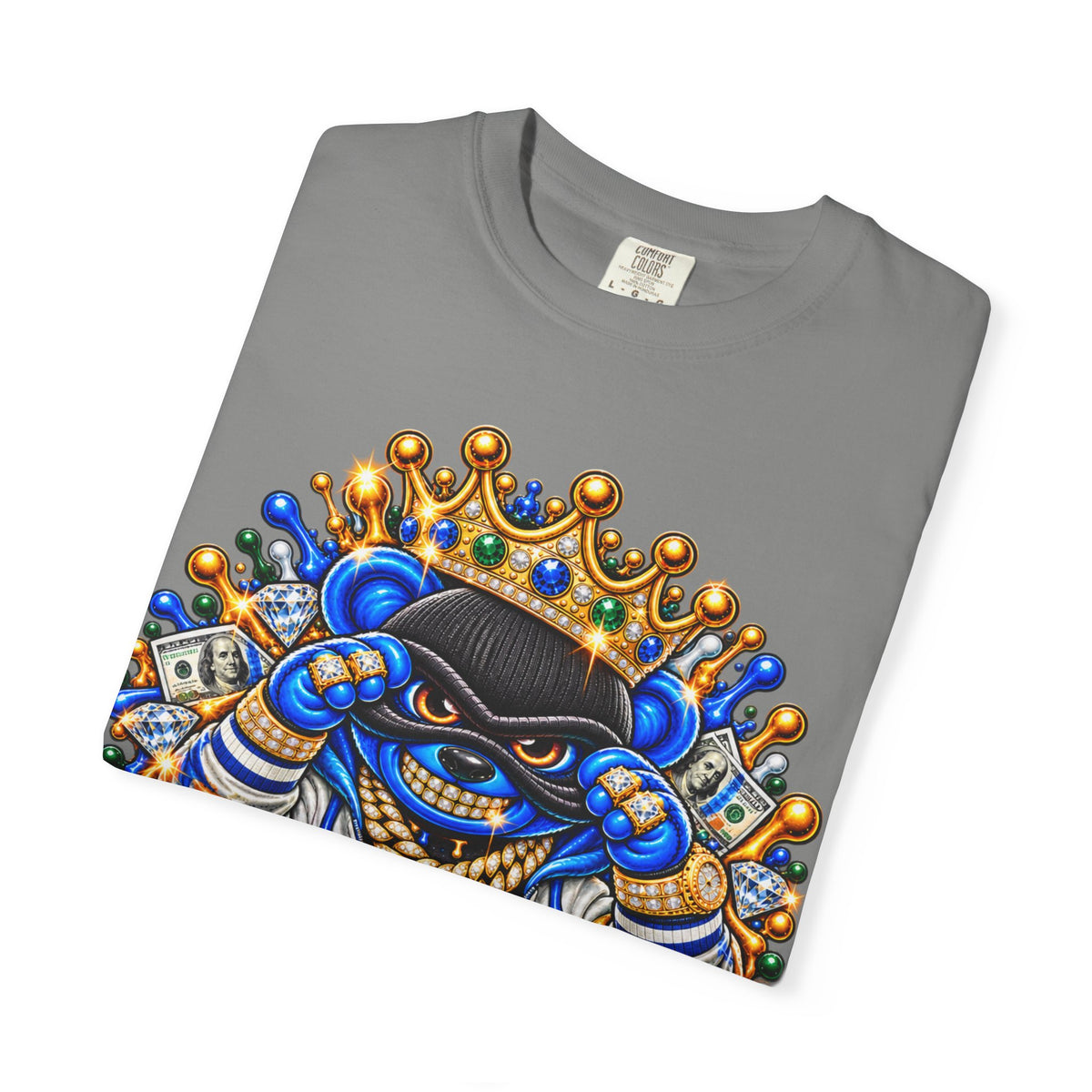Unisex Garment-Dyed T-SHIRT-MONEY GLOCK/CROWN MASK LOGO-SCUMMIEBEARZ™