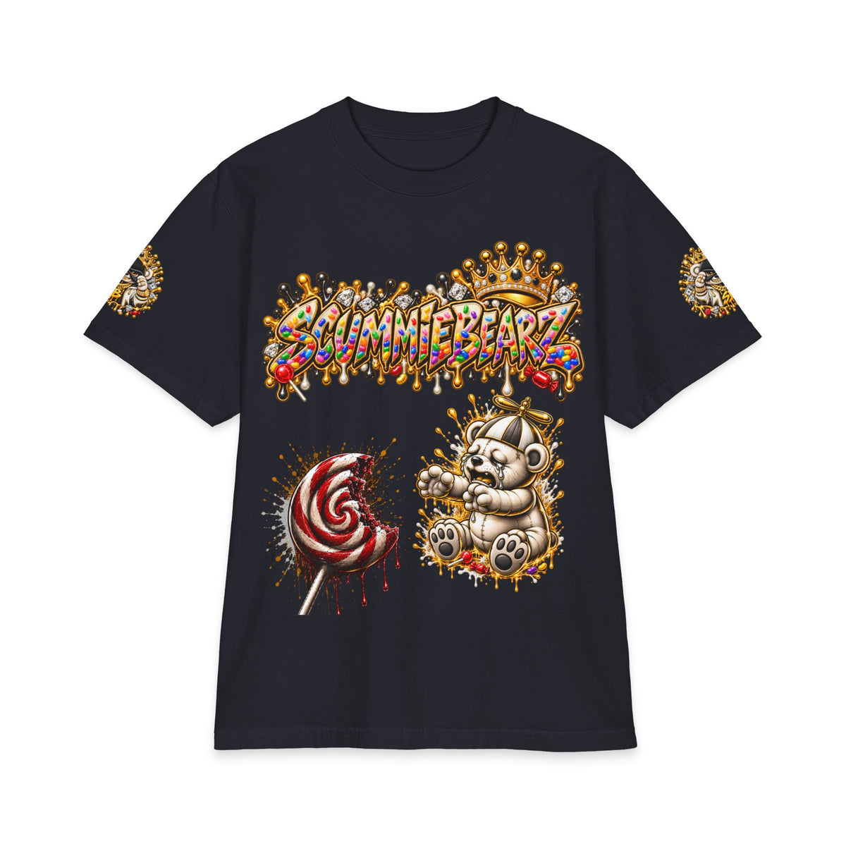 Like Stealing Candy from a Baby — White & Gold Edition | SCUMMIEBEARZ™ Shaka Wear Heavyweight Tee