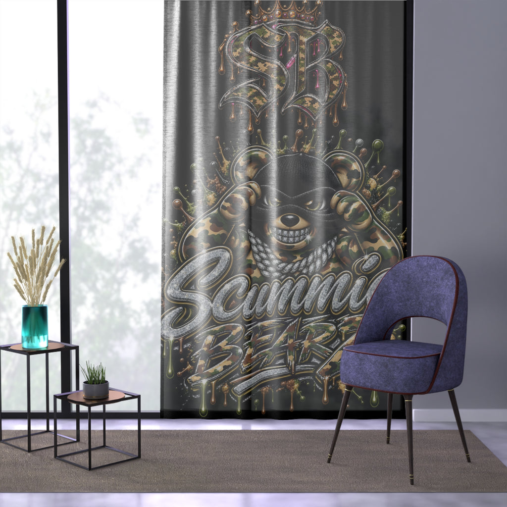 Window Curtain-Gold & Silver Logo-SCUMMIEBEARZ™