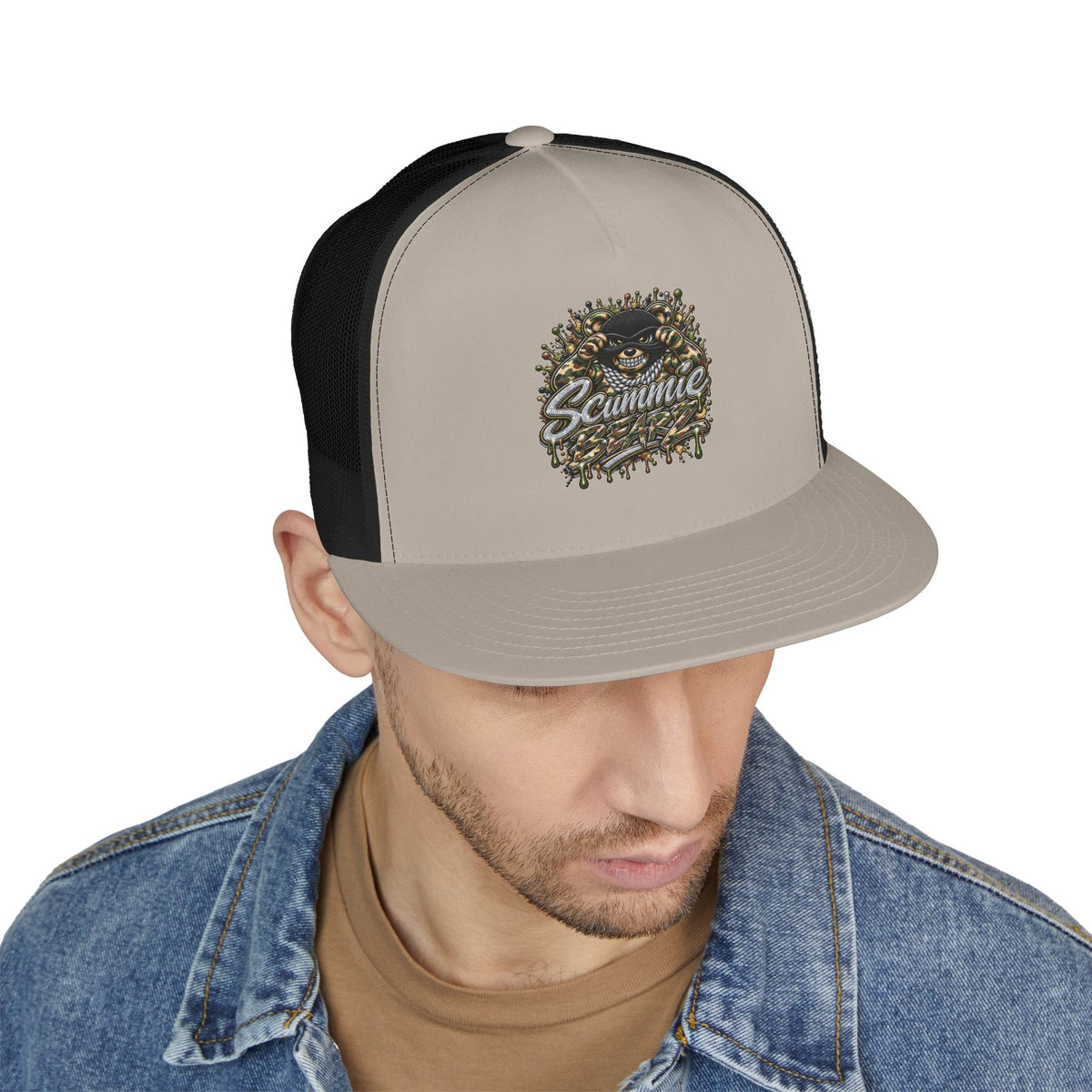 5 Panel Trucker CAP-CAMOUFLAGE MASK LOGO-SCUMMIEBEARZ™
