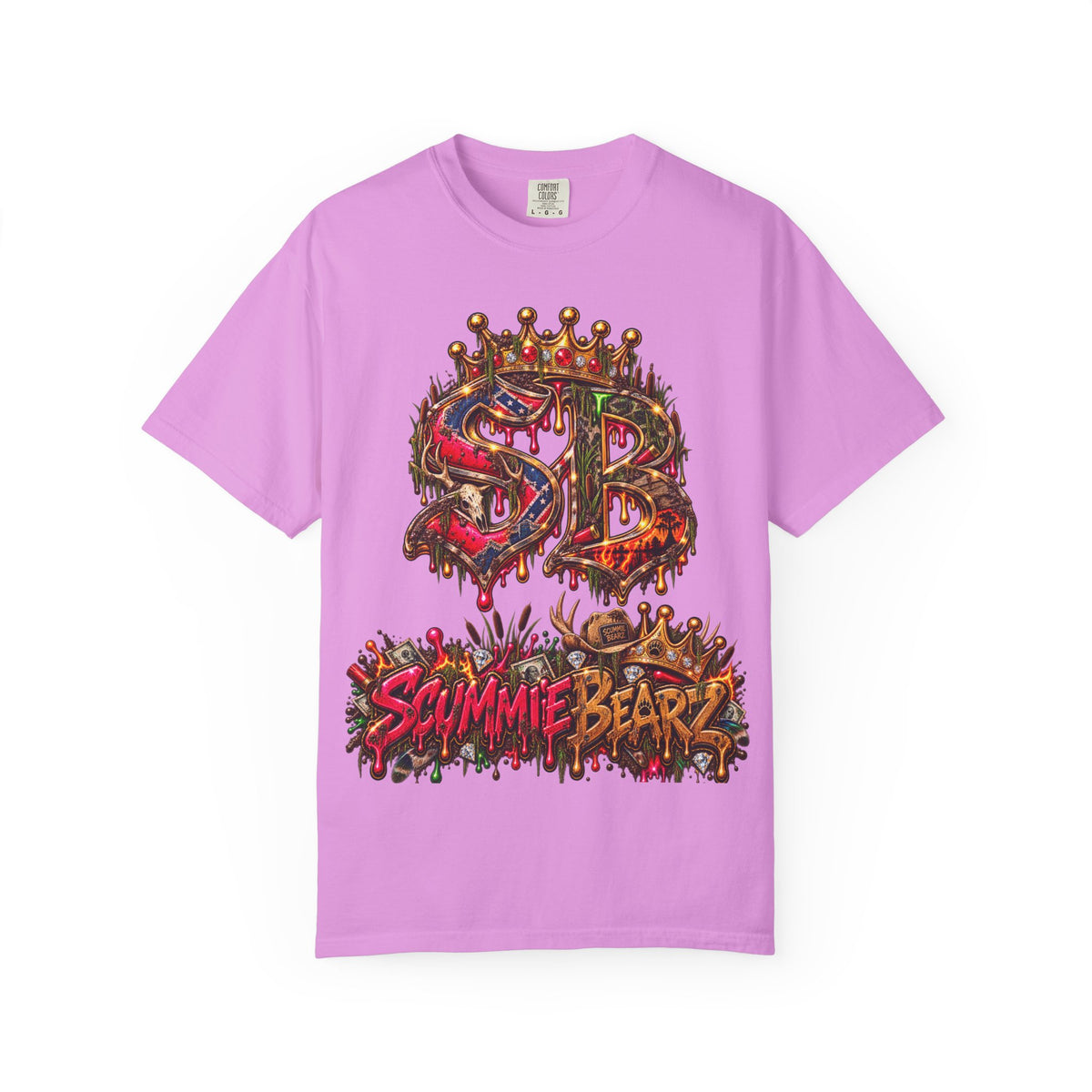 Unisex Garment-Dyed T-shirt-HILLBILLY CROWN SB LOGO HILLBILLY CASINO -SCUMMIEBEARZ™