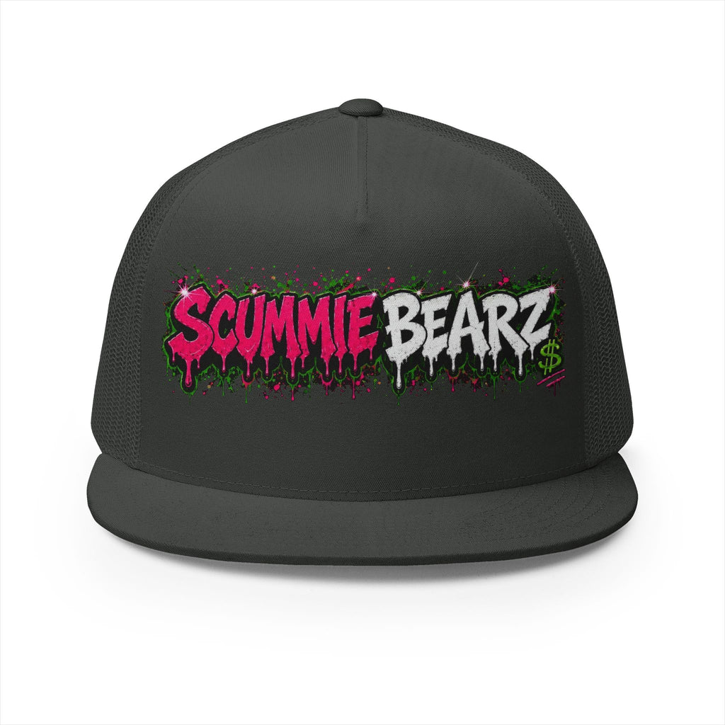 5 Panel Trucker Cap-PINK/SILVER SCUMMIEBEARZ LOGO-SCUMMIEBEARZ™
