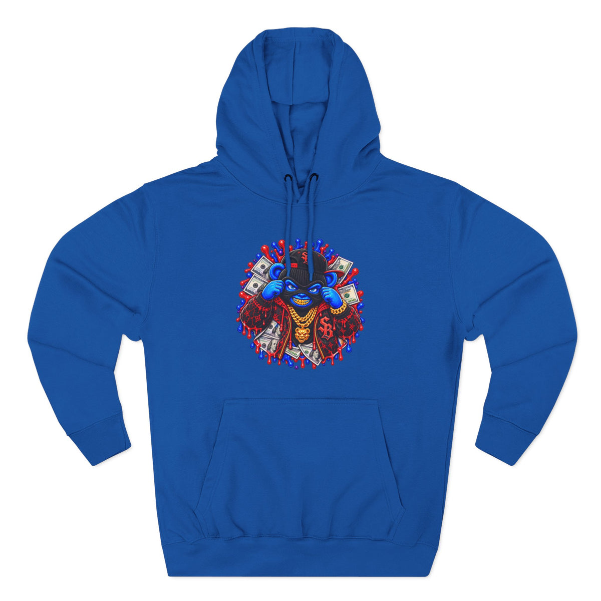 Three-Panel Fleece Hoodie-GET SERVED-SCUMMIEBEARZ™️