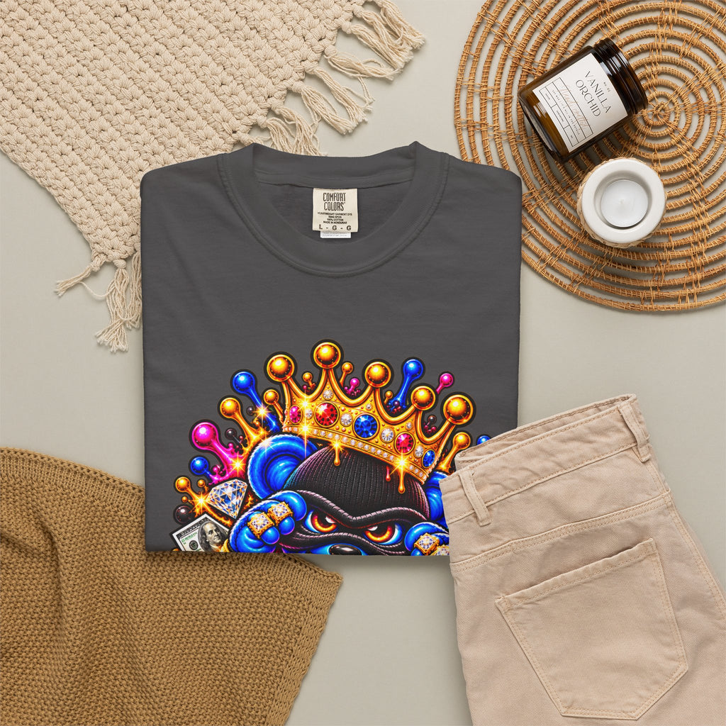 Unisex Garment-Dyed T-shirt-MULTI COLOR CROWN MASK LOGO GLOCK -SCUMMIEBEARZ™